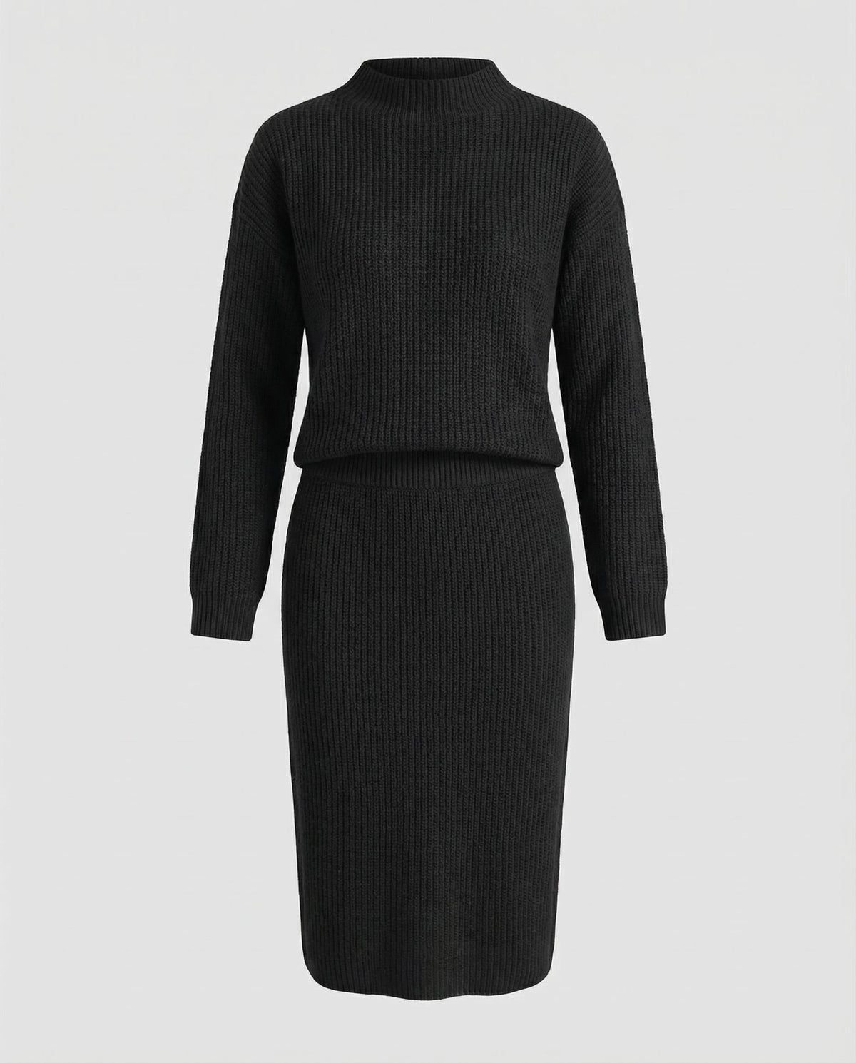 Claire | Women's 2 Piece Sweater Set Turtleneck Knit Midi Skirt