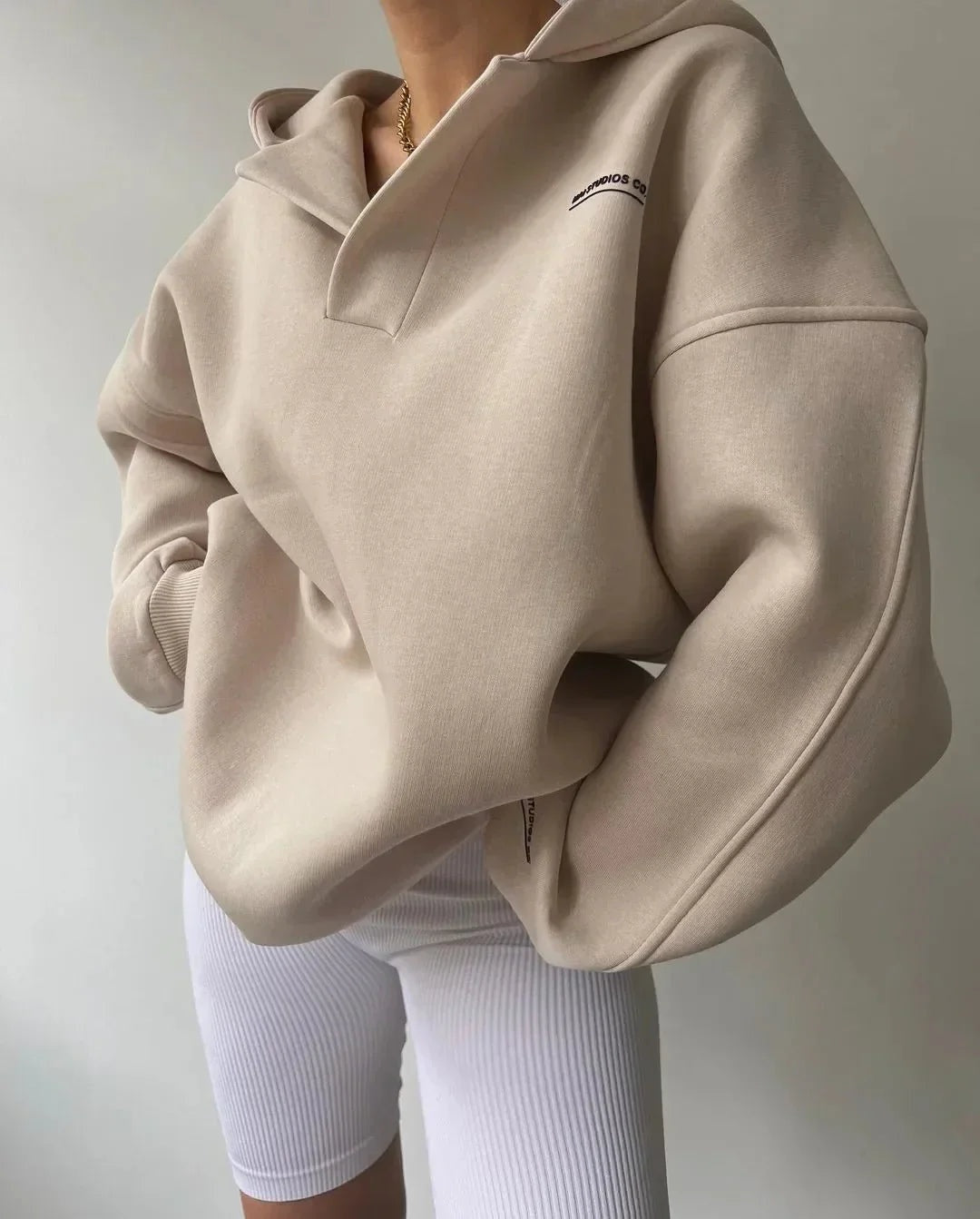 Evelyn | Women's Oversized Hoodie V Neck Athletic Sweatshirt