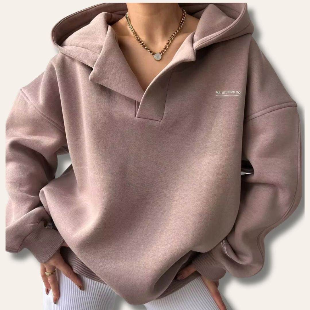 Evelyn | Women's Oversized Hoodie V Neck Athletic Sweatshirt