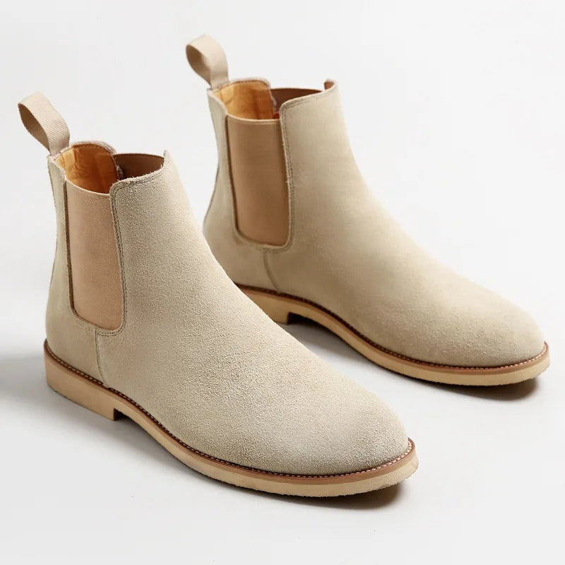 Theodore | Men's Suede Chelsea Ankle Boots Elastic Side Panels