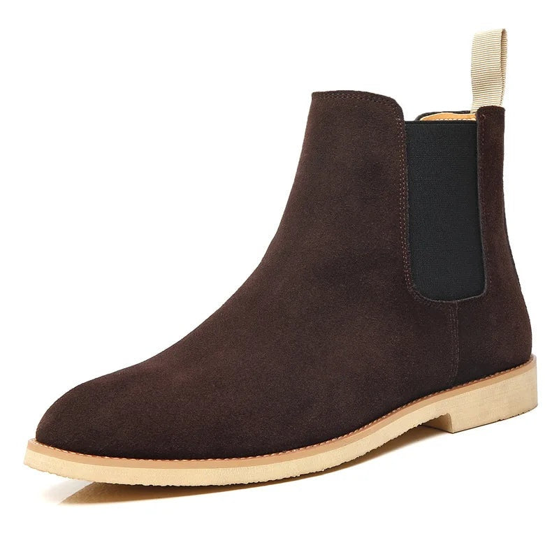 Theodore | Men's Suede Chelsea Ankle Boots Elastic Side Panels