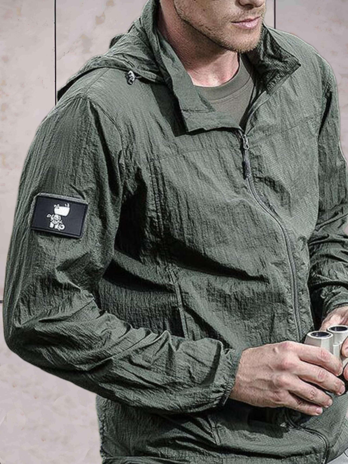 Men's Anorak Jacket Hooded Windbreaker Zip Up