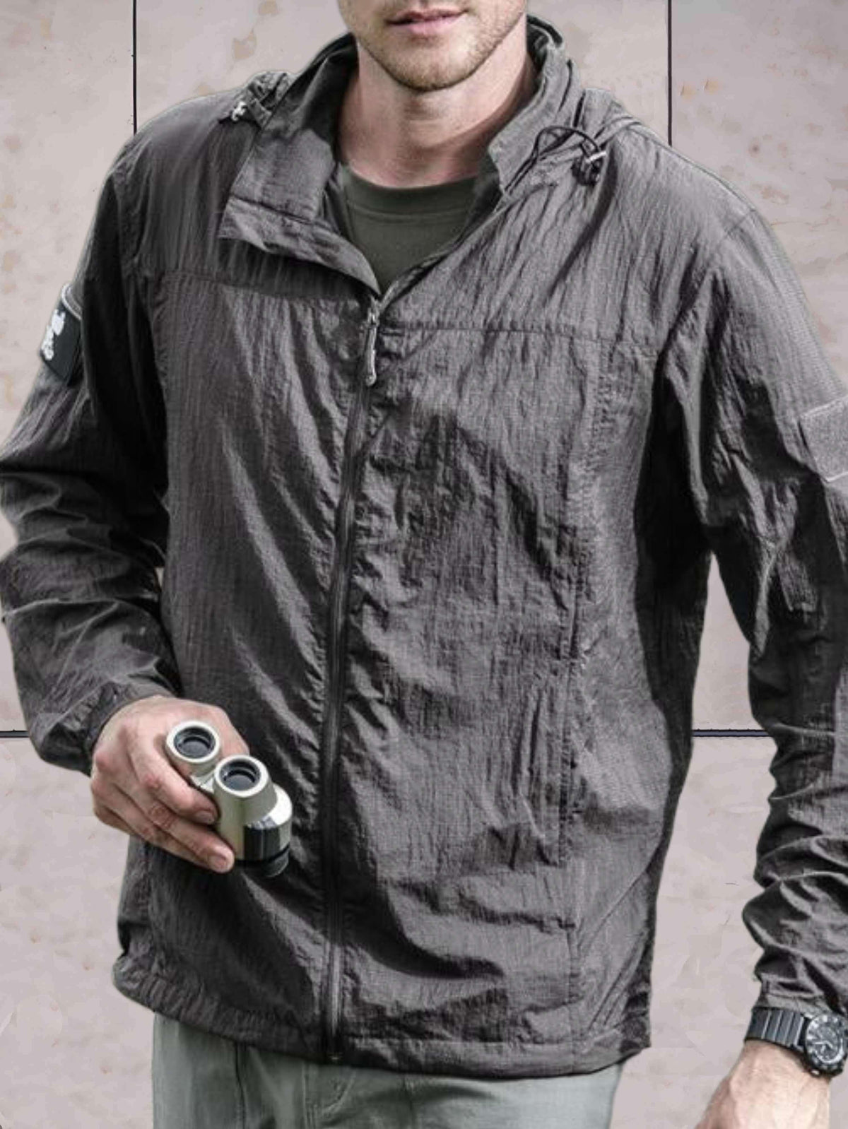Men's Anorak Jacket Hooded Windbreaker Zip Up