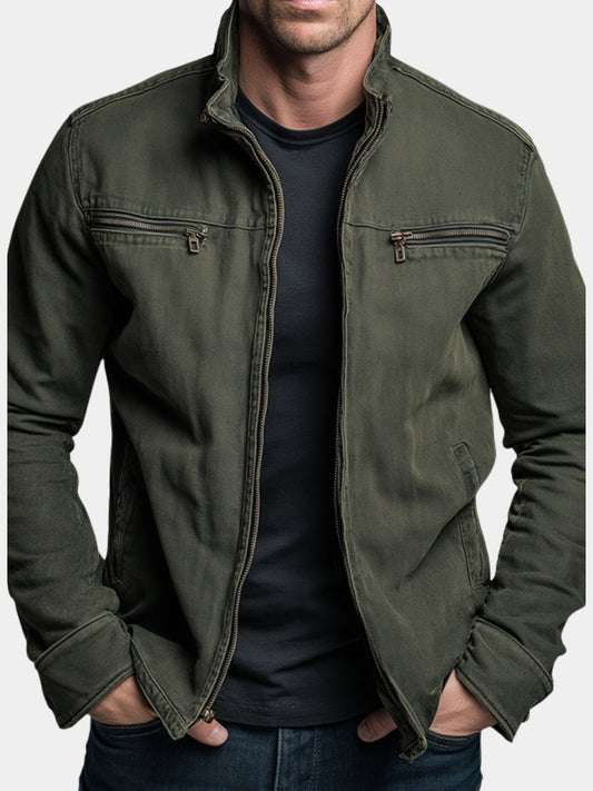 Emmett | Men's Cotton Military Jacket Stand Collar Multi Pocket
