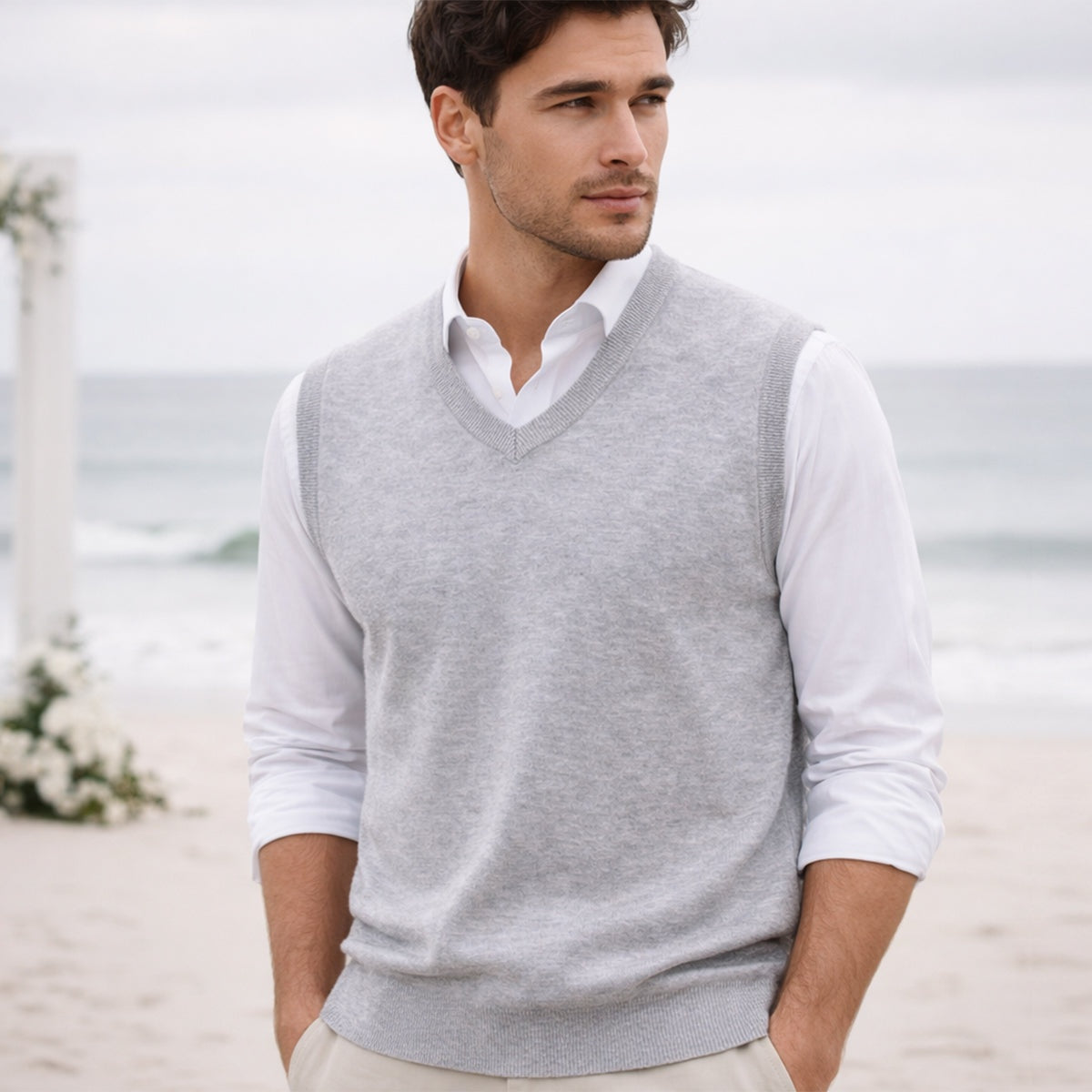 Brett | Men's Classic Sweater Vest V Neck Knit