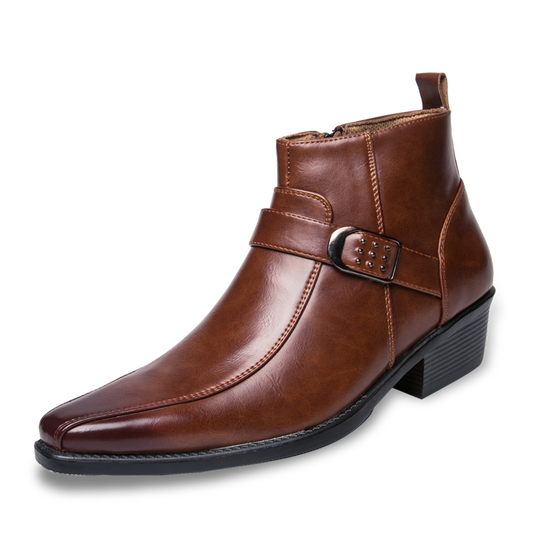 Adrian | Men's Leather Chelsea Boots Side Buckle Ankle