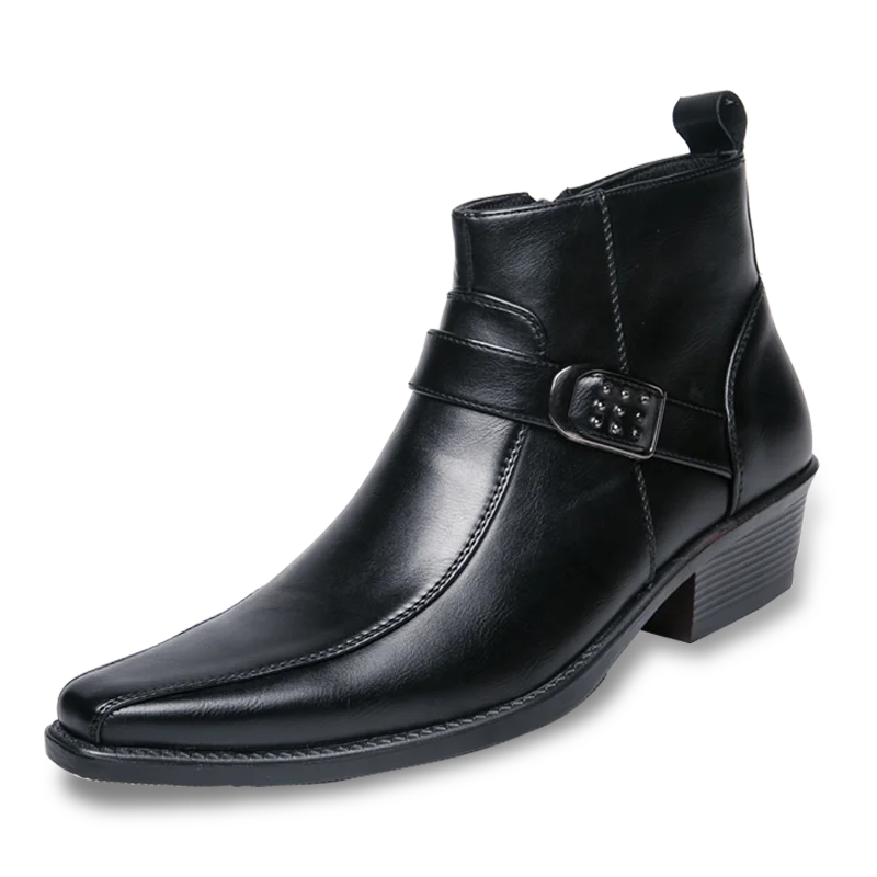 Adrian | Men's Leather Chelsea Boots Side Buckle Ankle