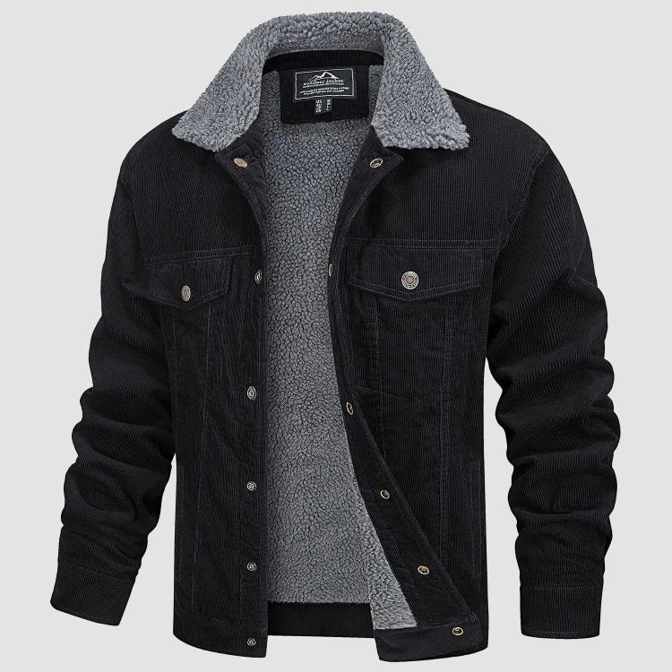 Harvey | Men's Sherpa Lined Corduroy Jacket Chest Pockets