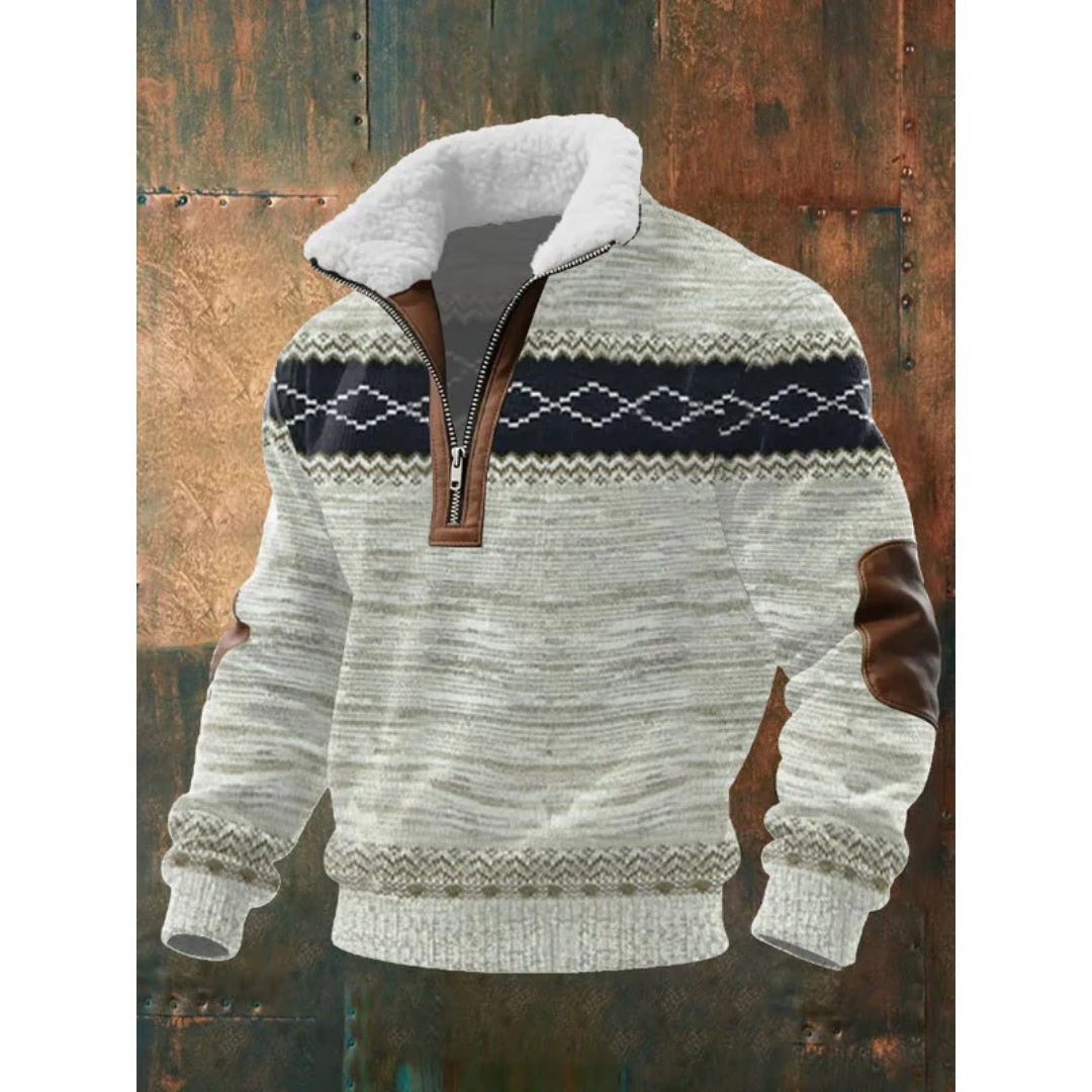 Men's Quarter Zip Sweater Fleece Pullover
