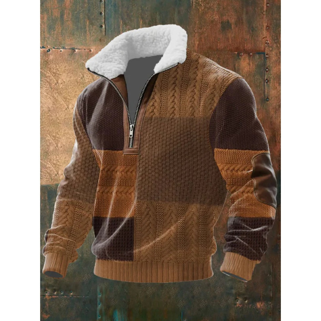 Men's Quarter Zip Sweater Fleece Pullover