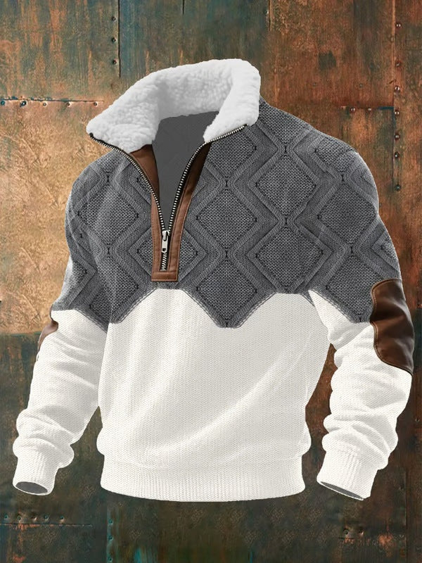 Men's Quarter Zip Sweater Fleece Pullover