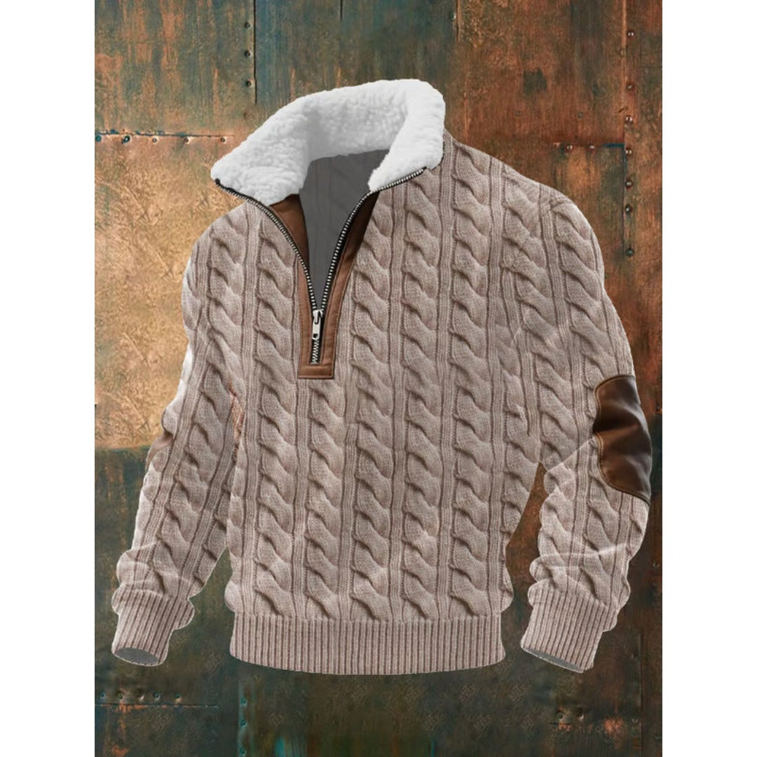 Men's Quarter Zip Sweater Fleece Pullover