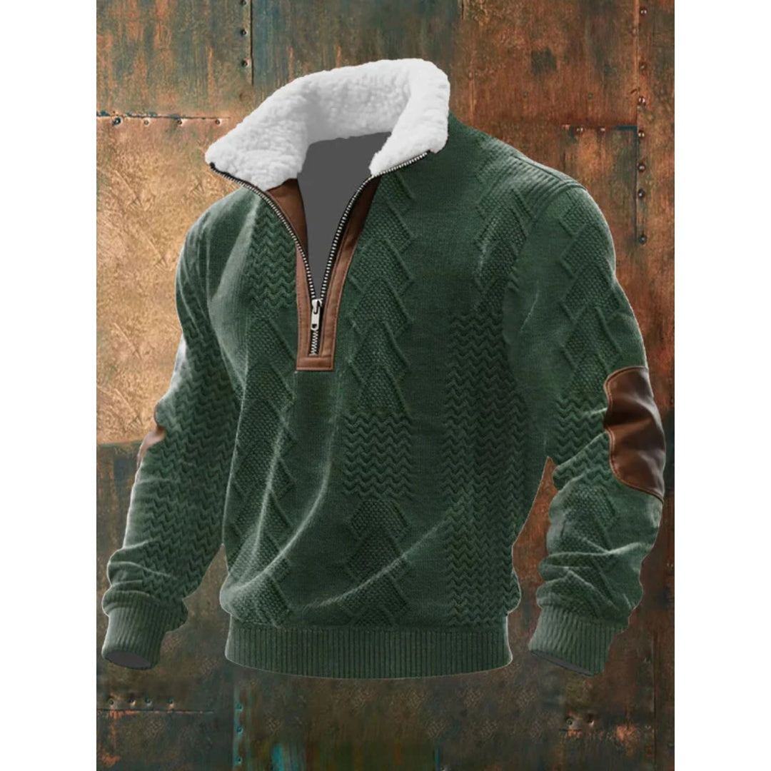 Men's Quarter Zip Sweater Fleece Pullover