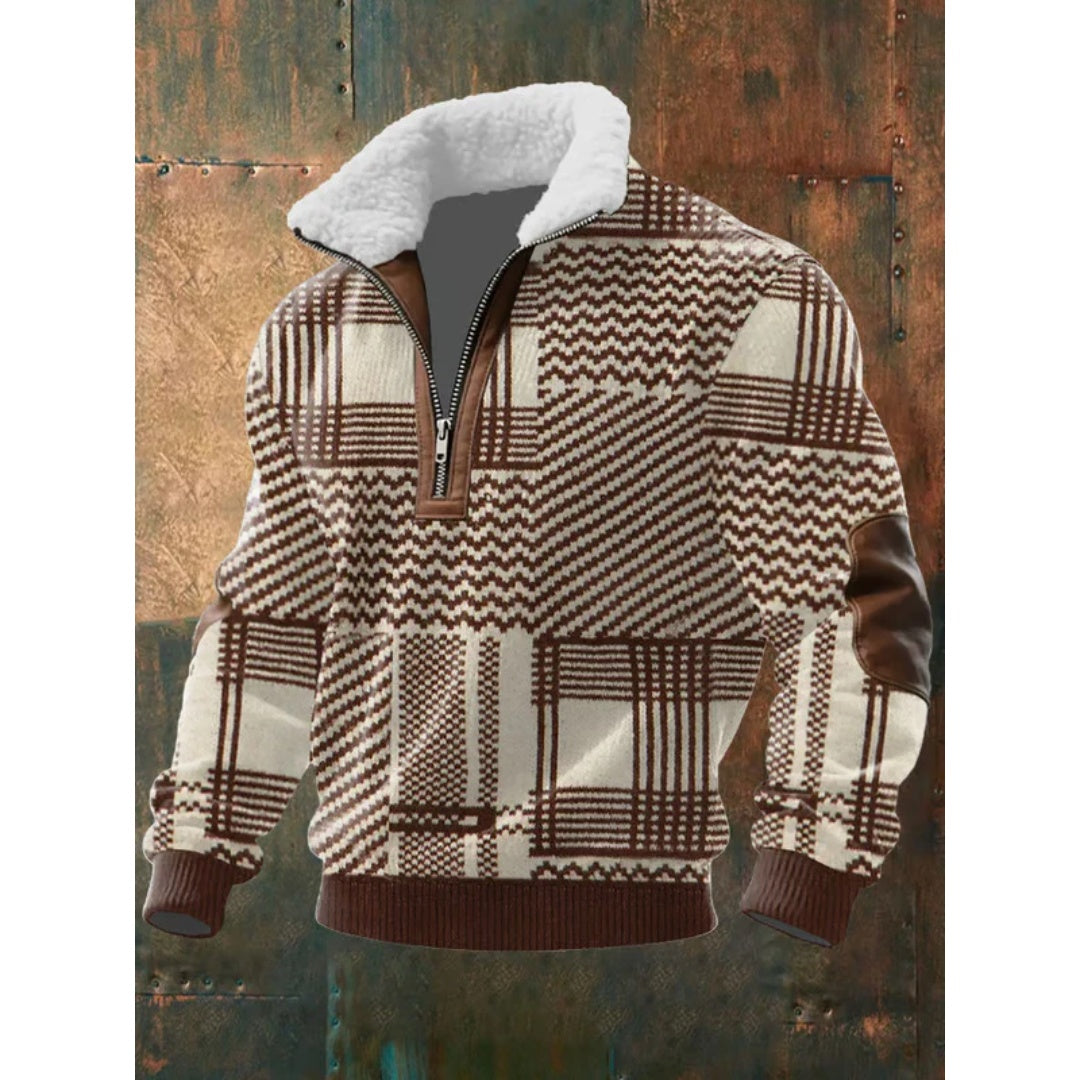 Men's Quarter Zip Sweater Fleece Pullover