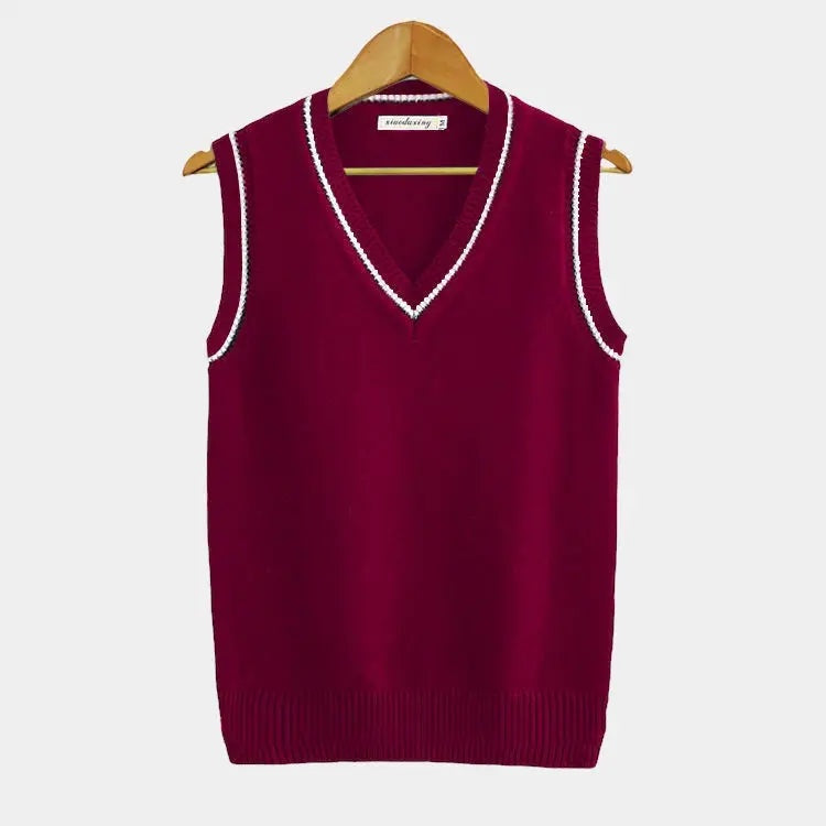 Everett | Men's V Neck Sweater Vest Cable Knit