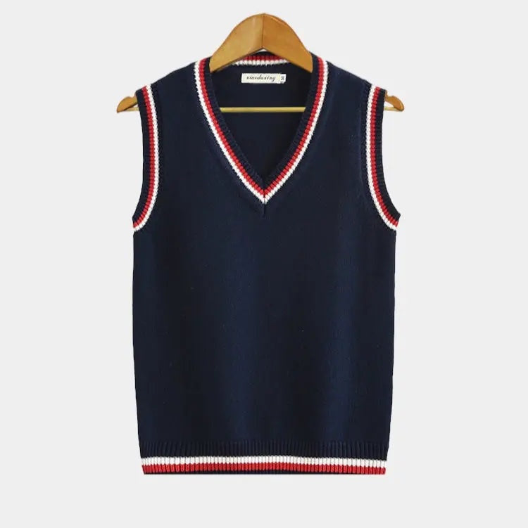 Everett | Men's V Neck Sweater Vest Cable Knit