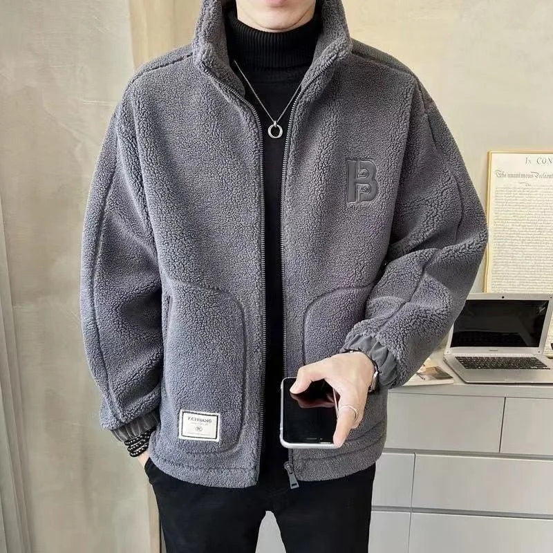Men's Hooded Sherpa Jacket Winter Zip Up