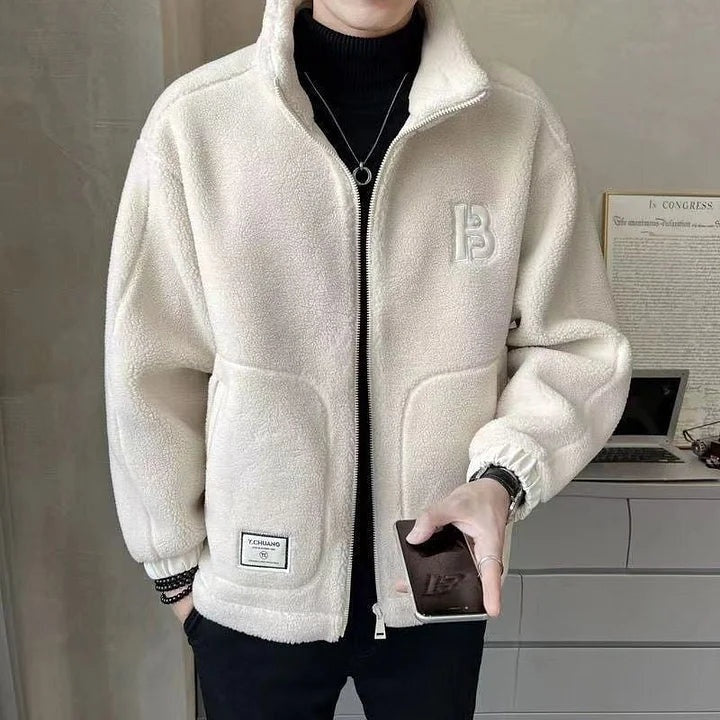 Men's Hooded Sherpa Jacket Winter Zip Up