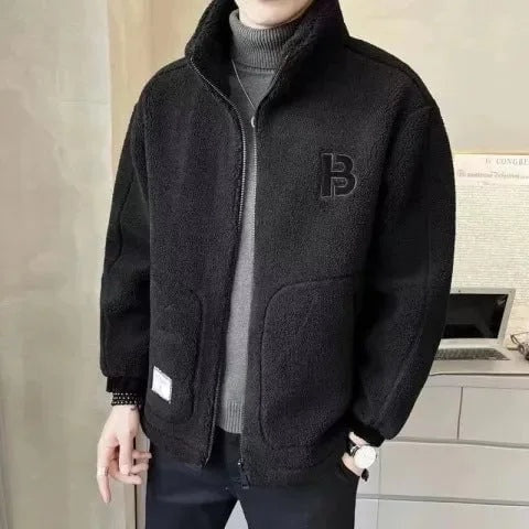 Men's Hooded Sherpa Jacket Winter Zip Up