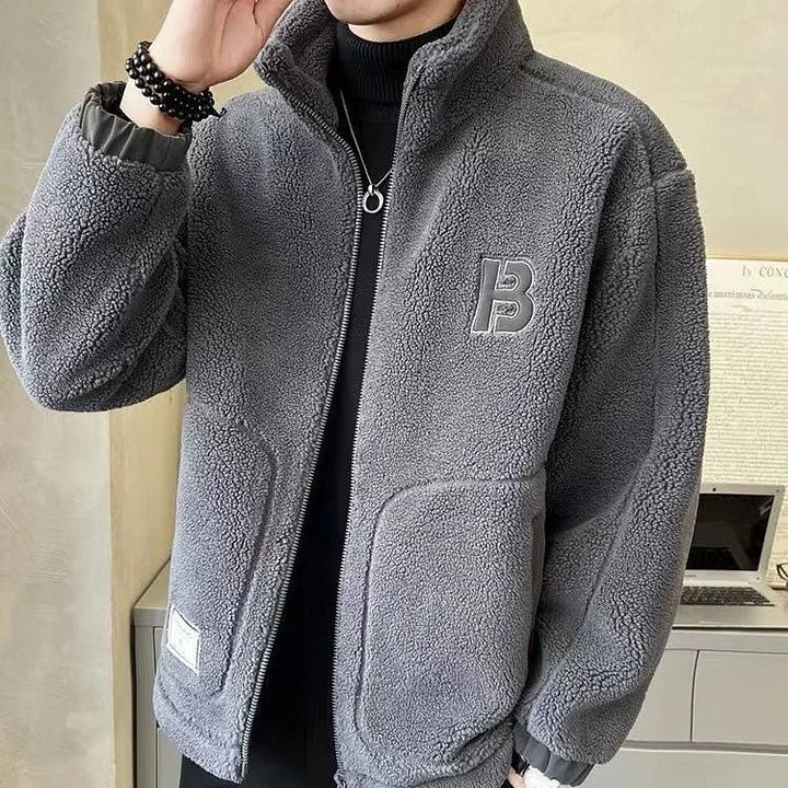 Men's Hooded Sherpa Jacket Winter Zip Up