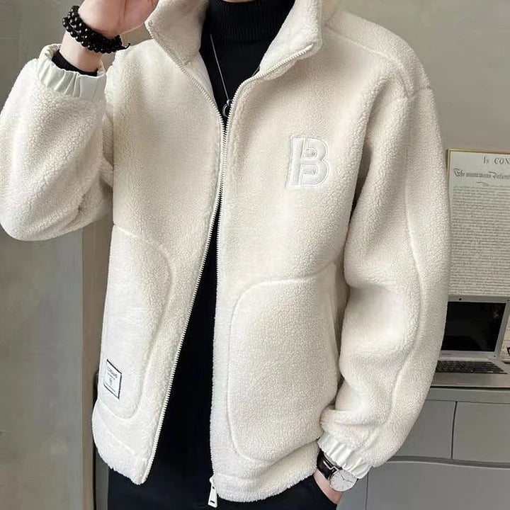 Men's Hooded Sherpa Jacket Winter Zip Up