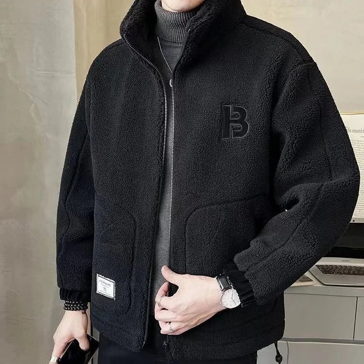 Men's Hooded Sherpa Jacket Winter Zip Up
