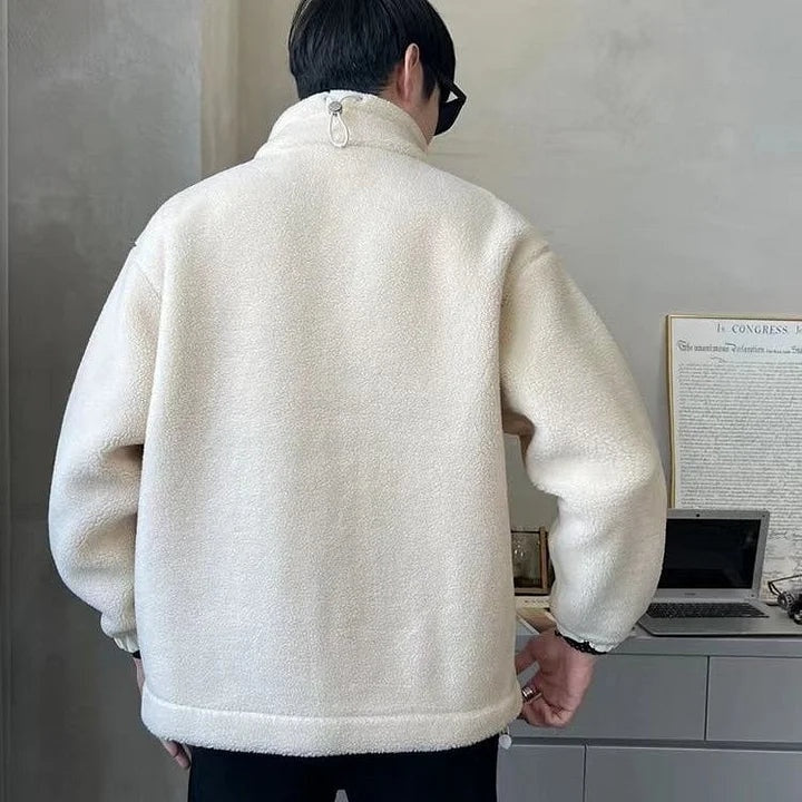Men's Hooded Sherpa Jacket Winter Zip Up