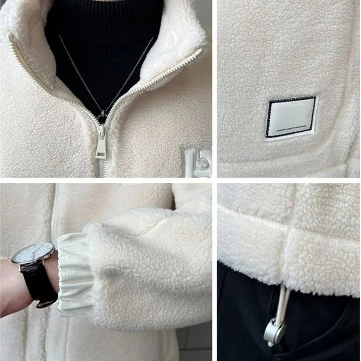 Men's Hooded Sherpa Jacket Winter Zip Up