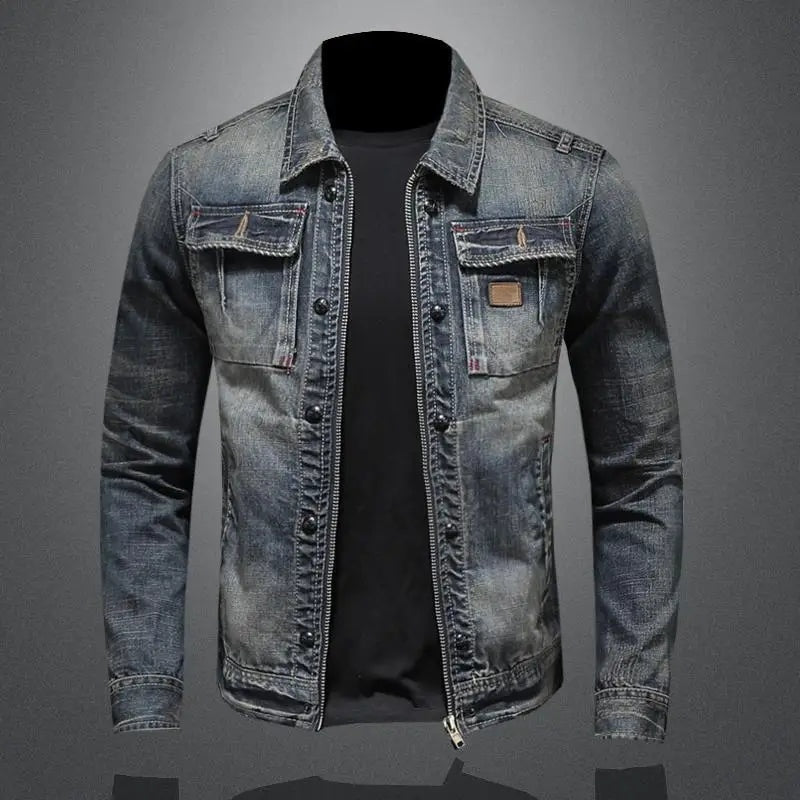 Colin | Men's Vintage Denim Jacket Multi Pocket