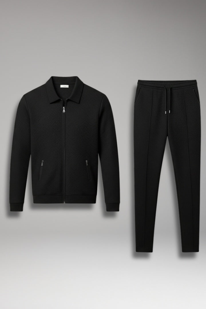 Ryan | Men's Waffle Knit Tracksuit Zip Up Set