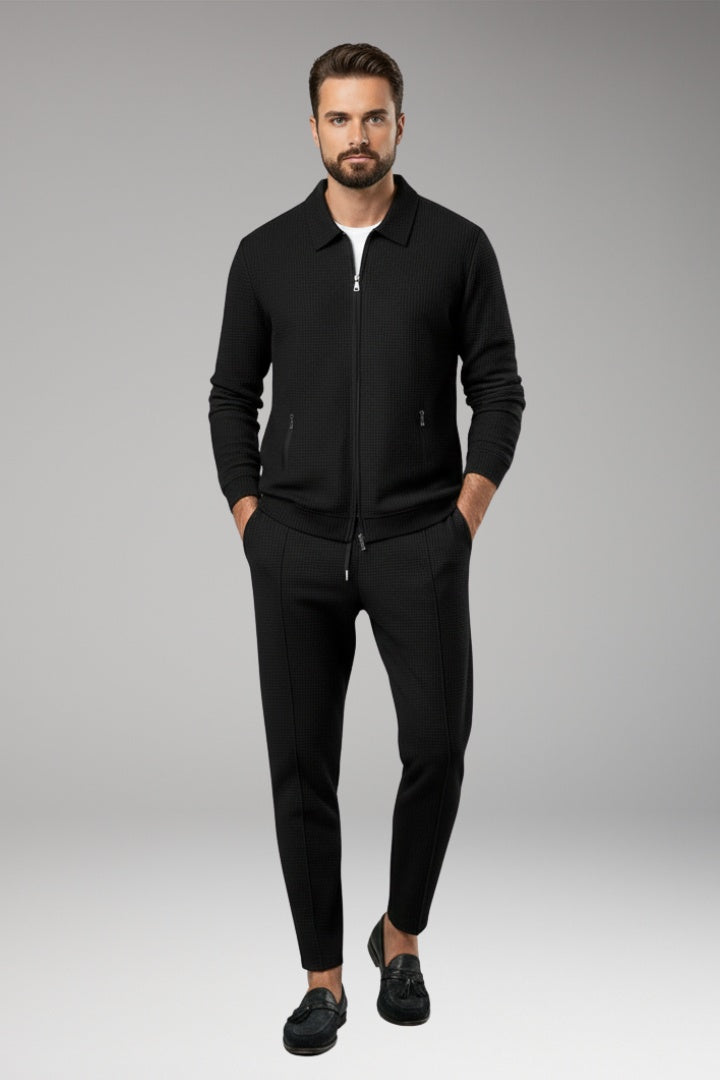 Ryan | Men's Waffle Knit Tracksuit Zip Up Set