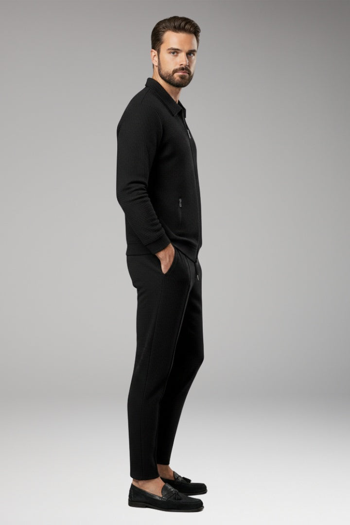 Ryan | Men's Waffle Knit Tracksuit Zip Up Set