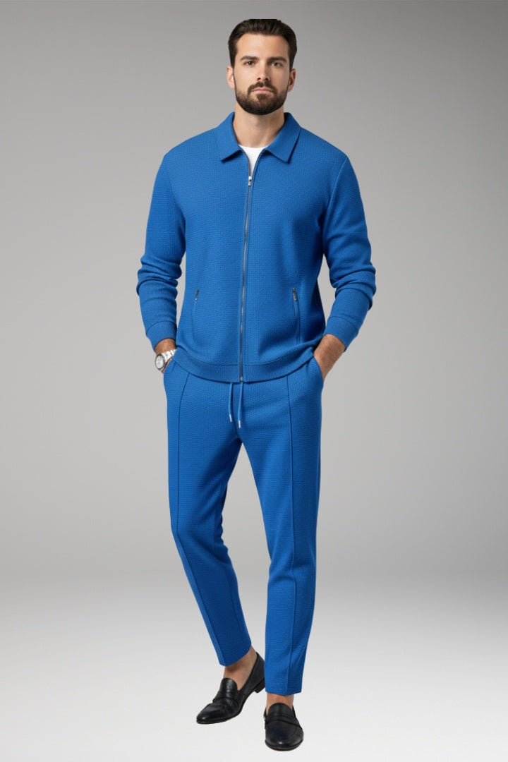 Ryan | Men's Waffle Knit Tracksuit Zip Up Set