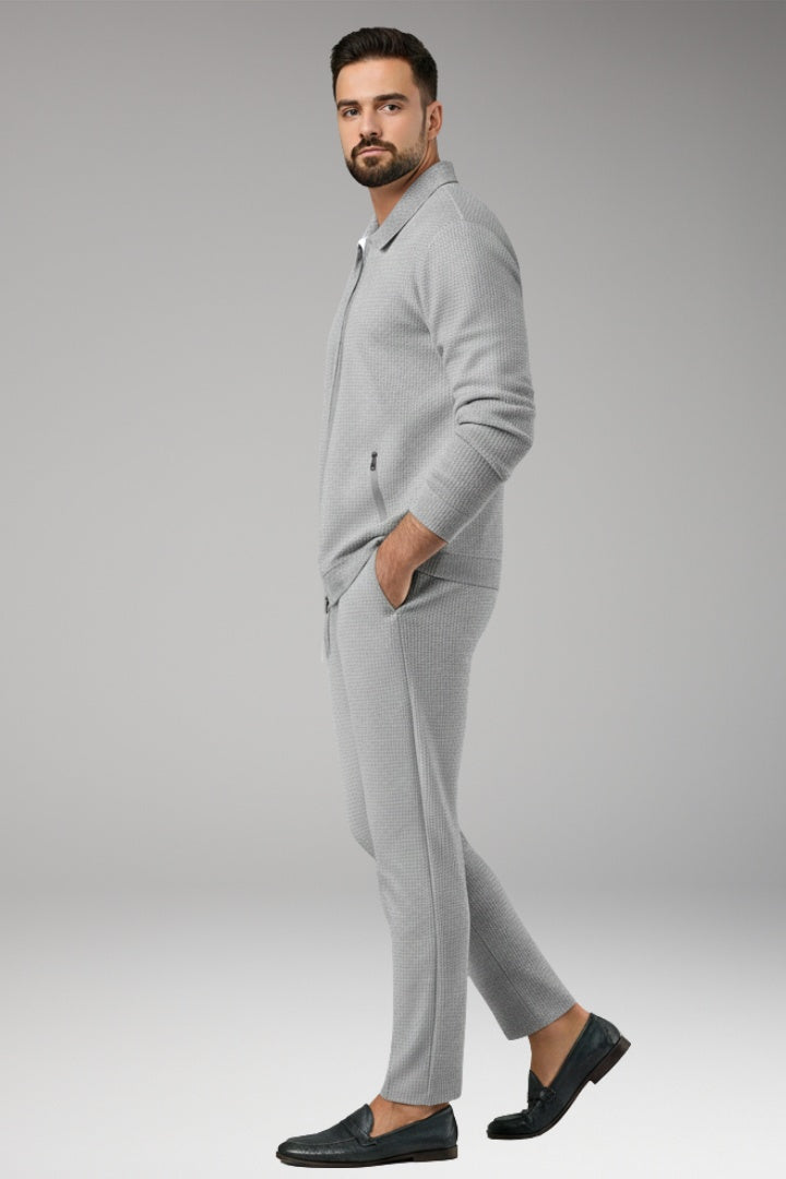 Ryan | Men's Waffle Knit Tracksuit Zip Up Set
