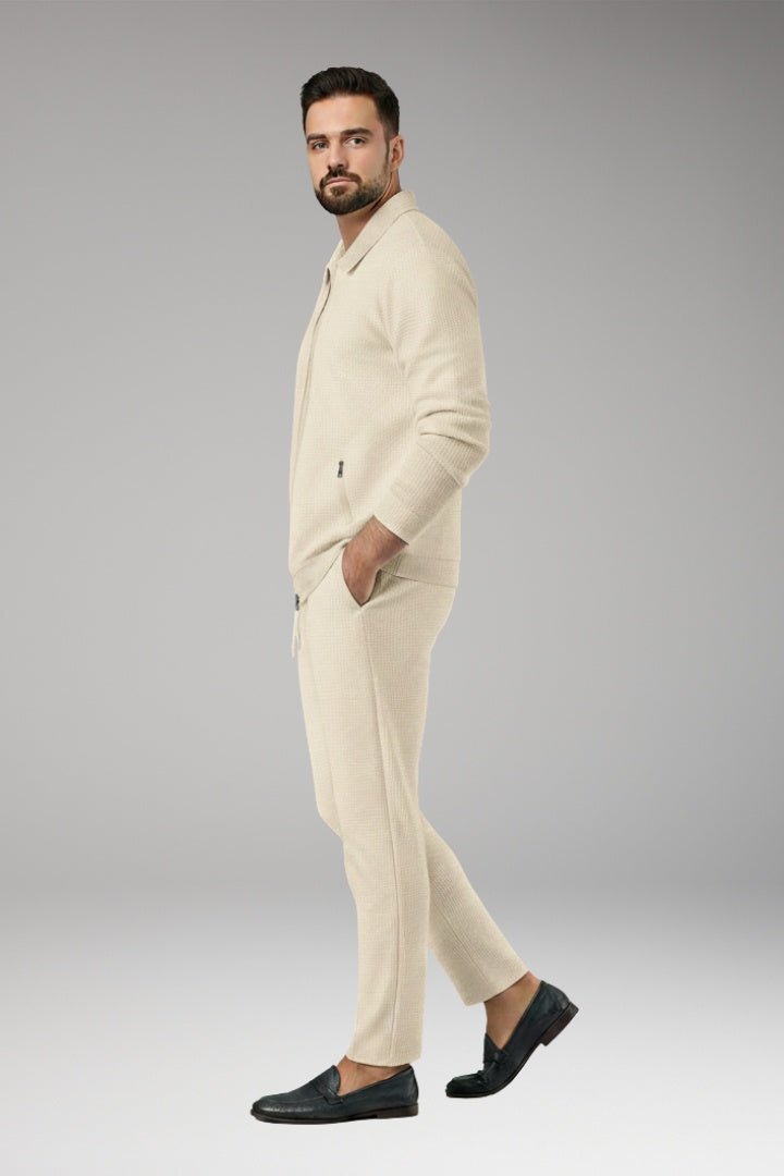 Ryan | Men's Waffle Knit Tracksuit Zip Up Set