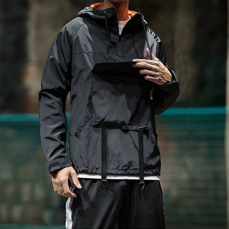 Men's Waterproof Anorak Jacket Hooded Streetwear