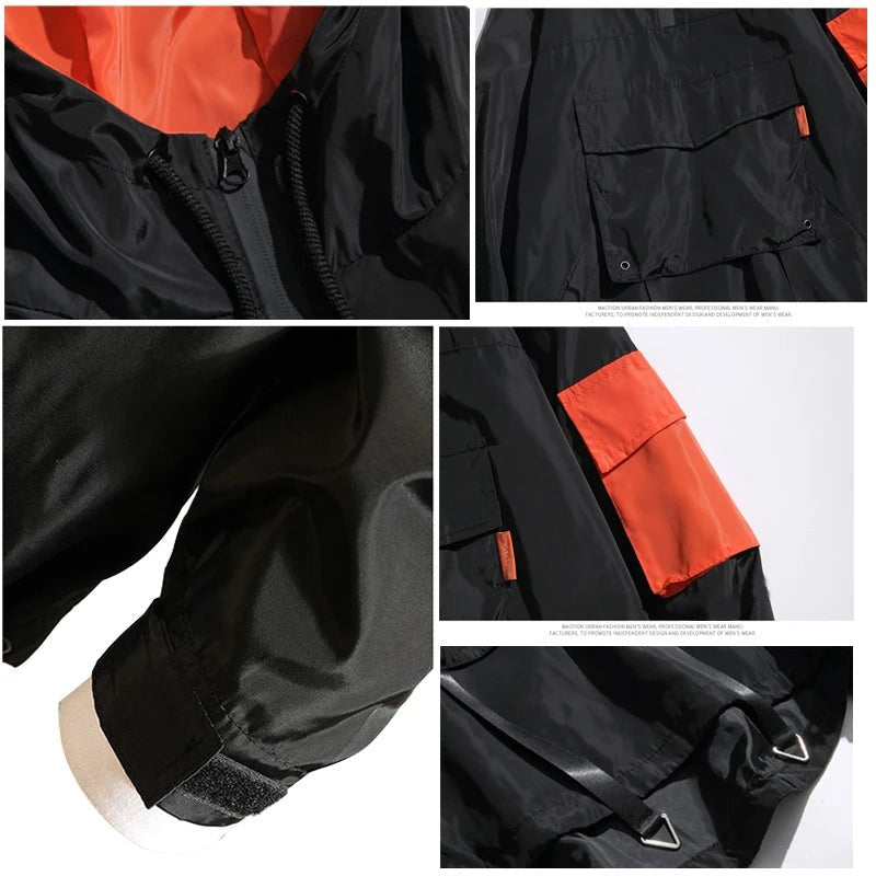Men's Waterproof Anorak Jacket Hooded Streetwear