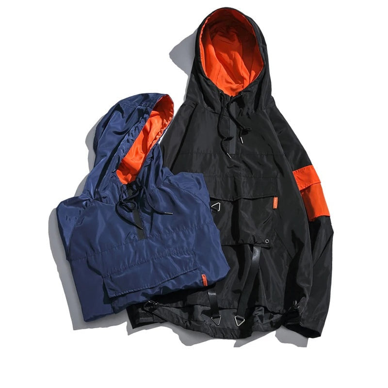 Men's Waterproof Anorak Jacket Hooded Streetwear