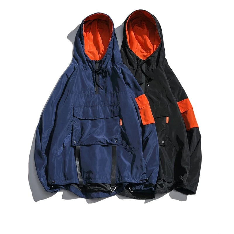 Men's Waterproof Anorak Jacket Hooded Streetwear