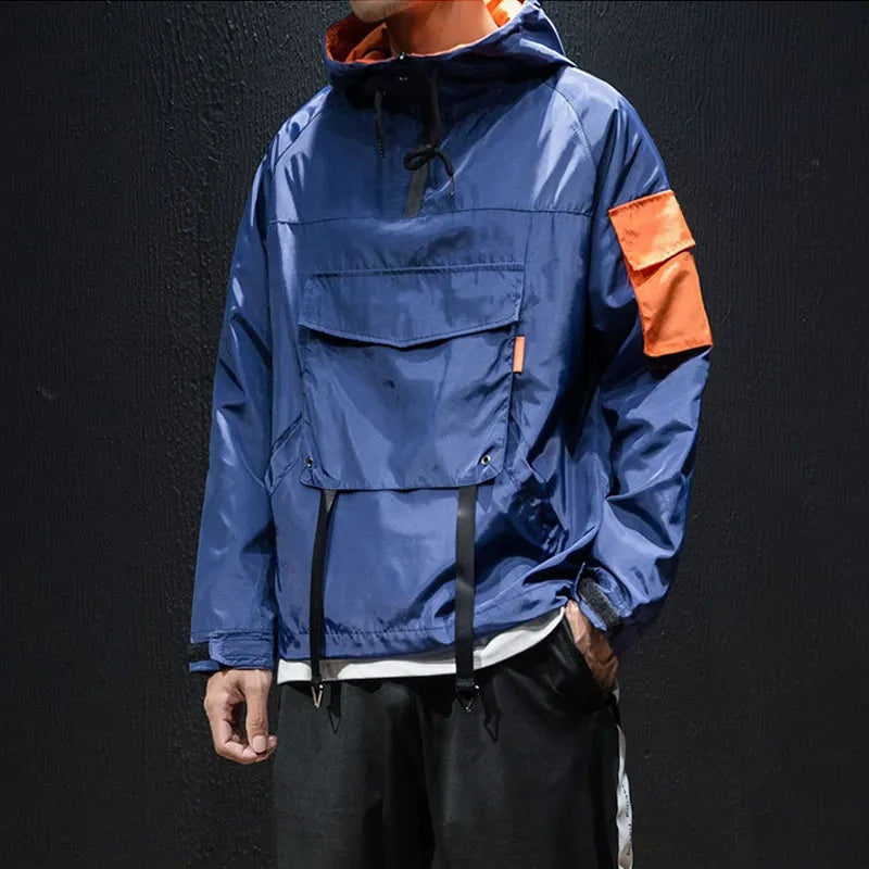 Men's Waterproof Anorak Jacket Hooded Streetwear