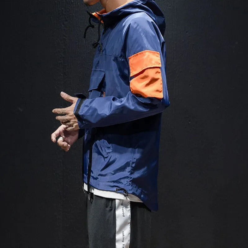 Men's Waterproof Anorak Jacket Hooded Streetwear