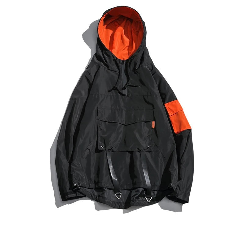 Men's Waterproof Anorak Jacket Hooded Streetwear