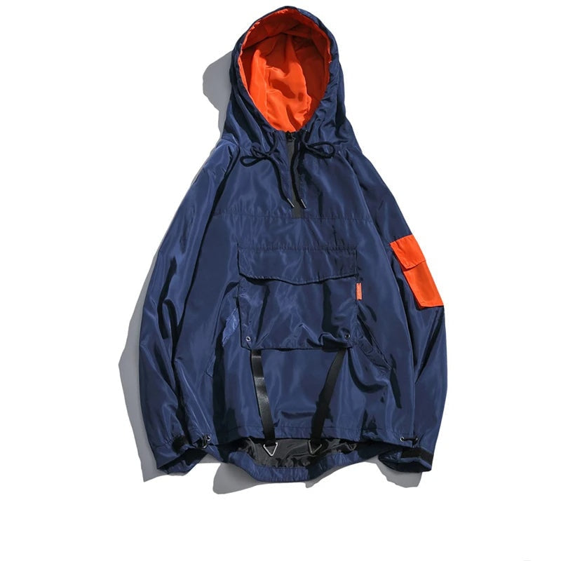 Men's Waterproof Anorak Jacket Hooded Streetwear