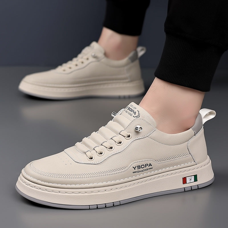 Quentin | Men's Leather Casual Sneakers Cushioned Sole