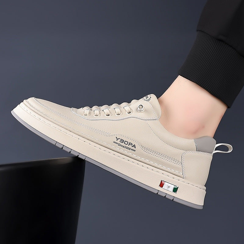 Quentin | Men's Leather Casual Sneakers Cushioned Sole