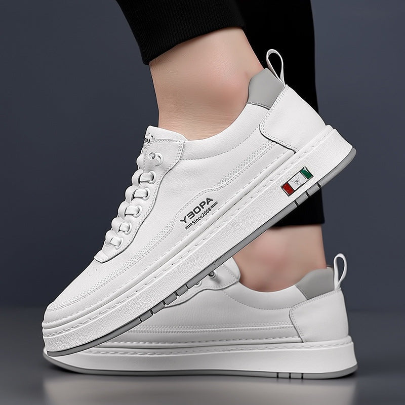 Quentin | Men's Leather Casual Sneakers Cushioned Sole