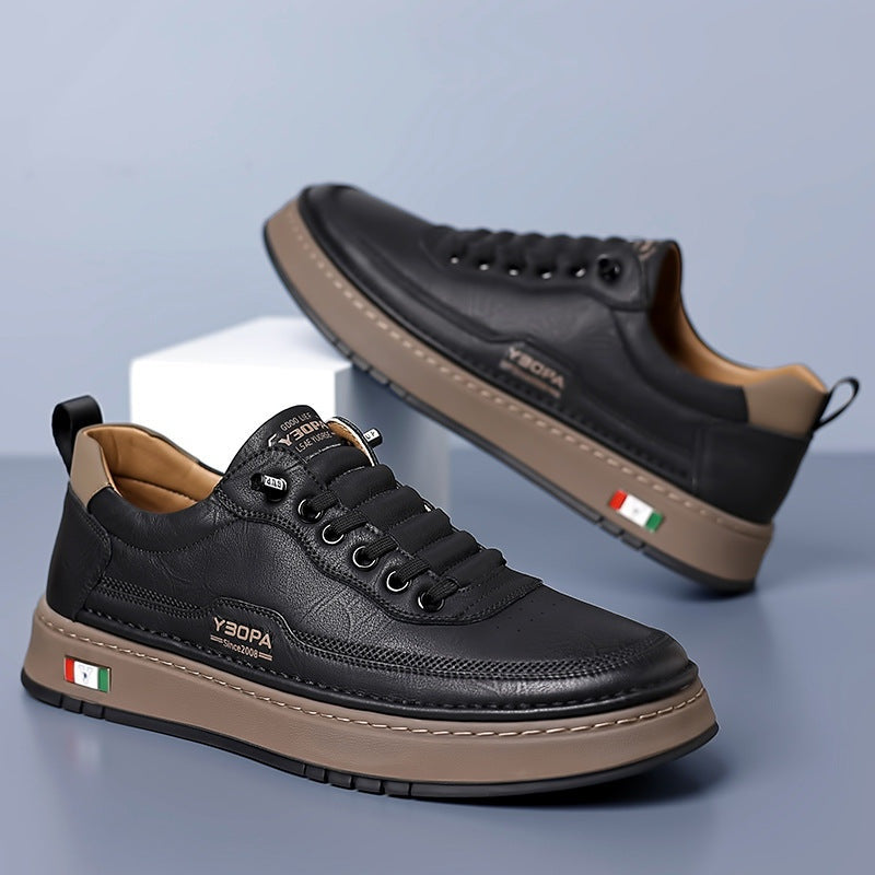 Quentin | Men's Leather Casual Sneakers Cushioned Sole