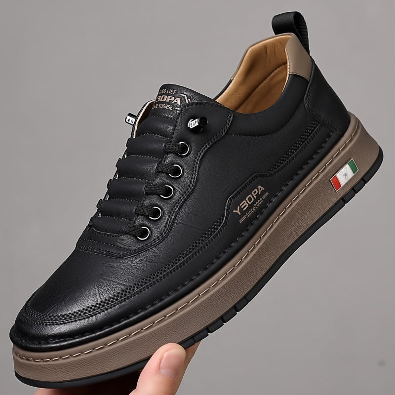 Quentin | Men's Leather Casual Sneakers Cushioned Sole