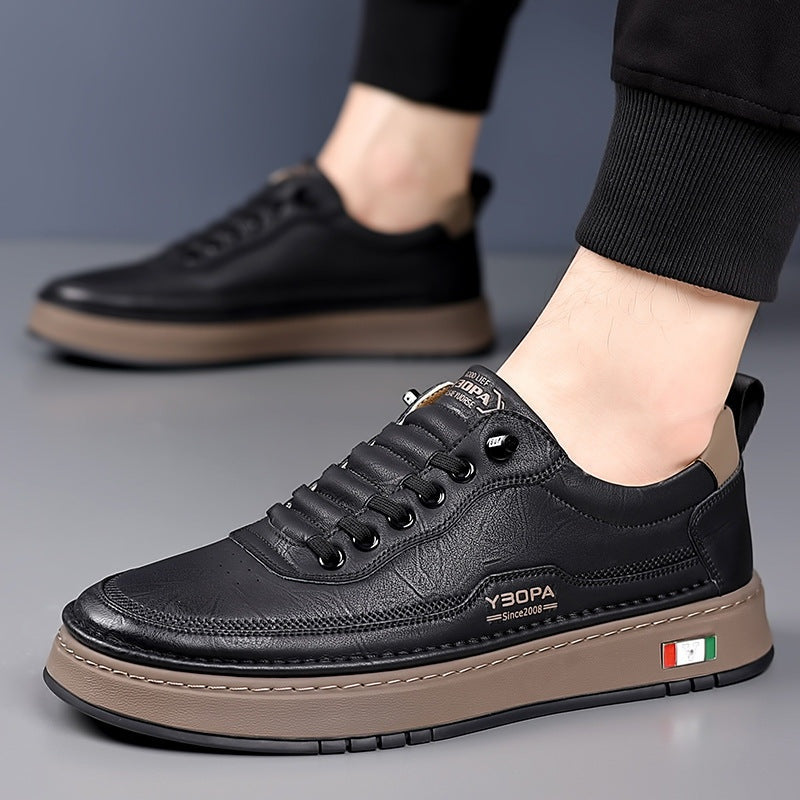 Quentin | Men's Leather Casual Sneakers Cushioned Sole