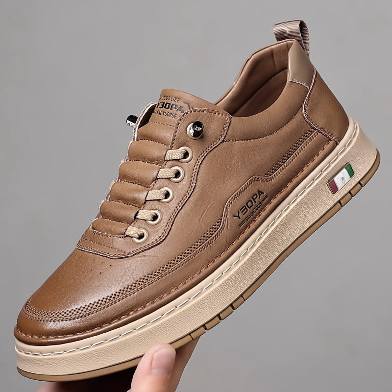 Quentin | Men's Leather Casual Sneakers Cushioned Sole